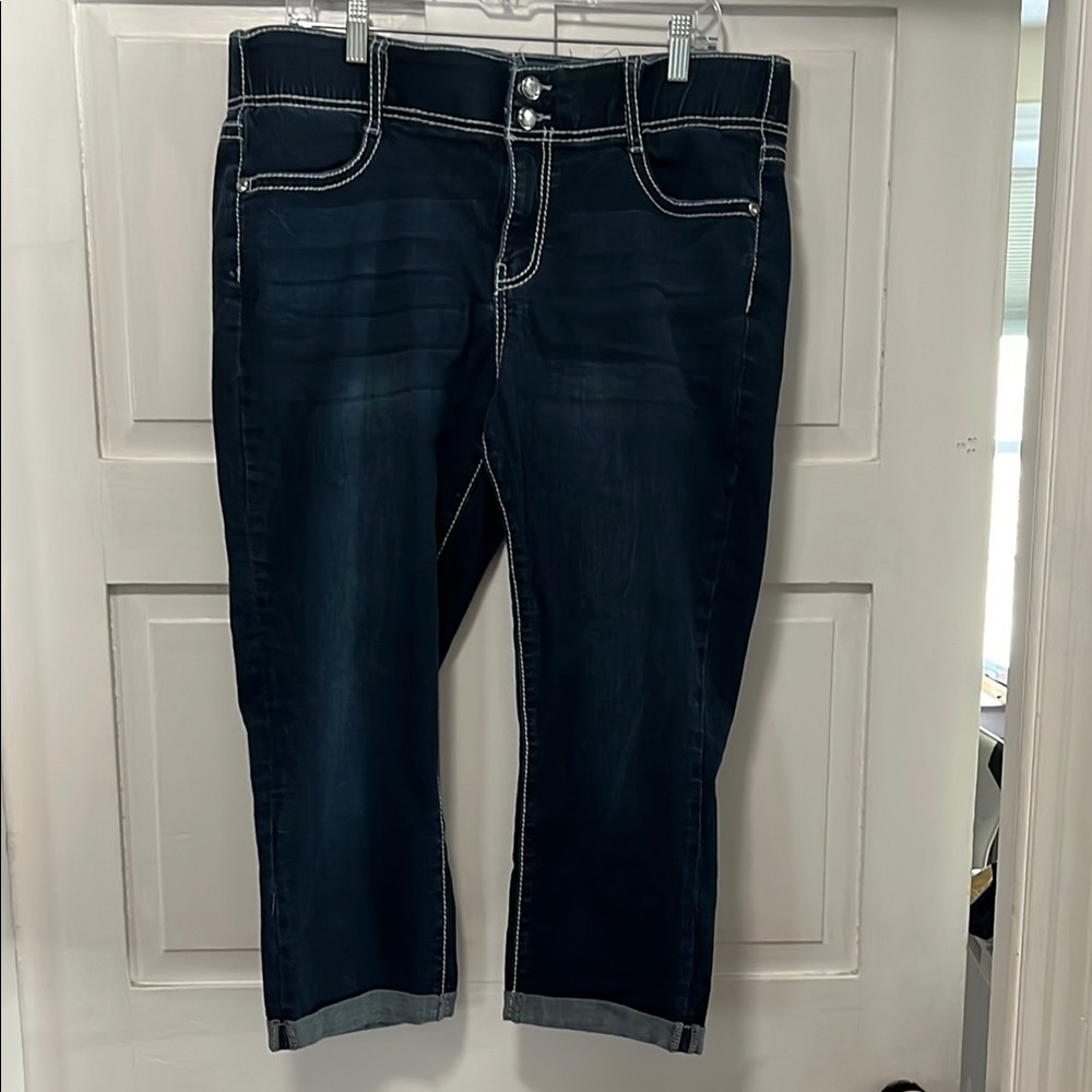 Dark Blue Women's Capri Jeans